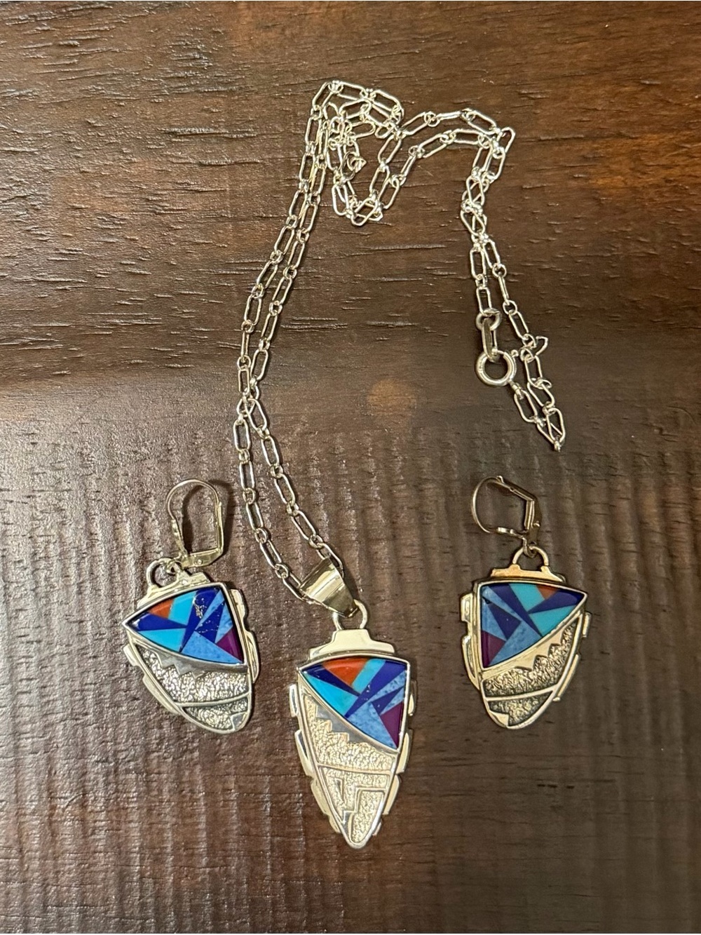 Navajo Sterling Silver Necklace and Earrings